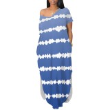 1 Piece Custom Casual Printed Gradient Color Long Dresses