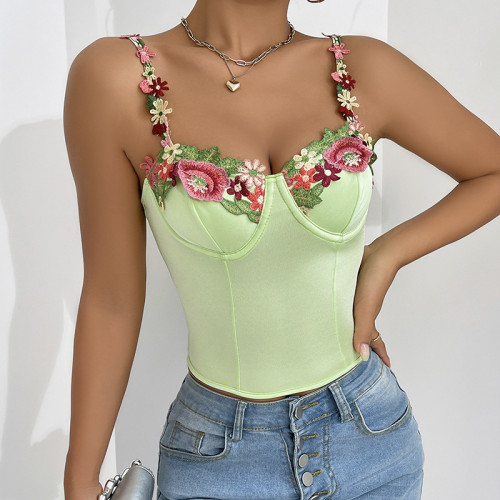 Floral Print Bustier Cami Top