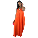 Women's Halter Backless Loose Bohemian Long Dress
