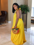 Women's Halter Backless Loose Bohemian Long Dress