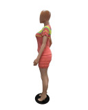 Colorblock Striped Knitting Short Sets