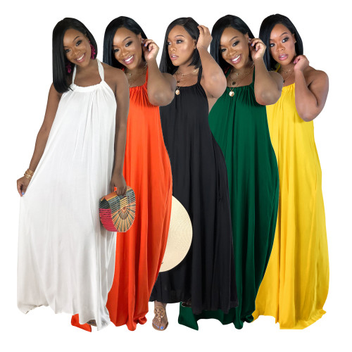 Women's Halter Backless Loose Bohemian Long Dress