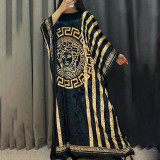 Korean Velvet Seamless Side Oversized Long Dresses