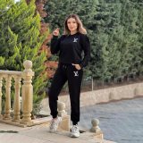 Casual Embossed Embroidery Thread Two-piece Set with Pocket