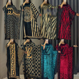 Korean Velvet Seamless Side Oversized Long Dresses
