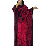 Korean Velvet Seamless Side Oversized Long Dresses