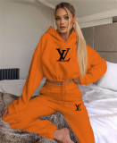 High Quality Cotton Print Hooded Long Sleeve Sweatshirt Set