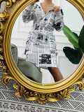 Casual Print Tunic Pocket Long Sleeve Hooded Fashion Dress