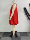 Solid Color Sleeveless Short Balloon Dress