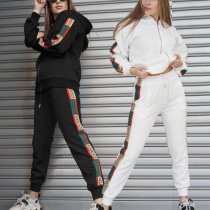 Fashion Embossed Printed Zip-Up Hooded Sweatshirts Suit Fashion Embossed Printed Zip-Up Hooded Sweatshirts Suit
