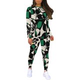 1 Piece Custom Casual Print Long Sleeve Pant Set