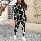 1 Piece Custom Casual Print Long Sleeve Pant Set