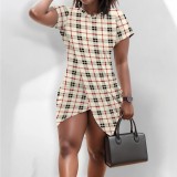 1 Piece Custom Casual Print Basic O Neck Irregular Club Dresses