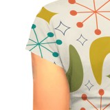 1 Piece Custom Casual Print Short Sleeve Pant Set