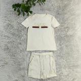 Casual Colored Cotton Embroidered Short Set