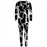 1 Piece Custom Casual Print Long Sleeve Pant Set