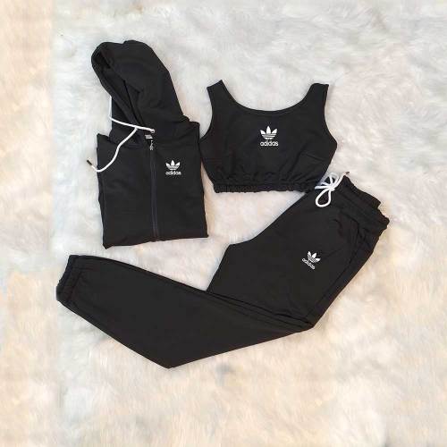 High Quality Cotton Women Print Hoodie Long Sleeve Sweatshirt Three Piece Set