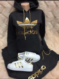 High Quality Cotton Print Hoodie Long Sleeve Sweatshirt Set