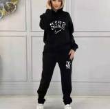 High Quality Cotton Print Hoodie Long Sleeve Sweatshirt Set