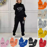High Quality Cotton Print Hoodie Long Sleeve Sweatshirt Set