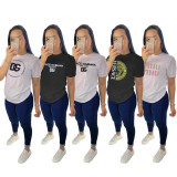 2024 Summer Cotton Pattern Fashion Short Sleeves T-shirt