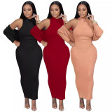 Casual Solid Sleeveless Bodycon Dress Set
