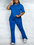 (Pre Order 10/9) Solid Short Sleeve Top and Flared Pants