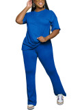 (Pre Order 10/9) Solid Short Sleeve Top and Flared Pants