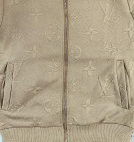 Casual Women's Embossed High Neck Zipper Long Sleeve Pants Set