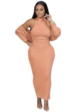 Casual Solid Sleeveless Bodycon Dress Set