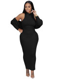 Casual Solid Sleeveless Bodycon Dress Set