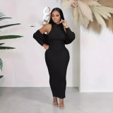 Casual Solid Sleeveless Bodycon Dress Set