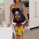 1 Piece Custom Casual Digital Printing Sleeveless Midi Dresses