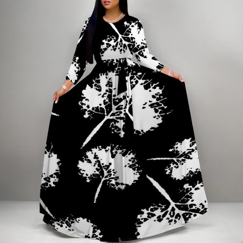 1 Piece Custom Casual Digital Printing V Neck Maxi Dresses