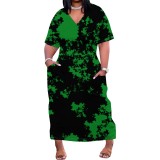1 Piece Custom Casual Digital Printing Plus Size Maxi Dresses