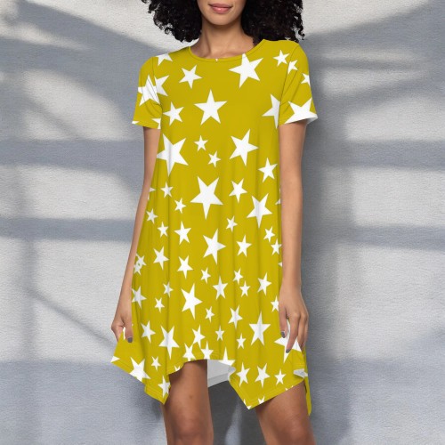1 Piece Custom Casual Digital Printing Star Club Dresses