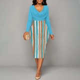 1 Piece Custom Casual Digital Printing V Neck Midi Dresses