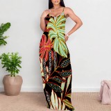 1 Piece Custom Casual Digital Printing Straps Long Dresses