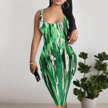 1 Piece Custom Casual Digital Printing Sleeveless Midi Dresses 1 Piece Custom Casual Digital Printing Sleeveless Midi Dresses