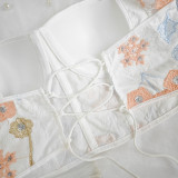 See Through Puff Sleeves Floral Chiffon Pad Lace French Top