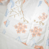 See Through Puff Sleeves Floral Chiffon Pad Lace French Top
