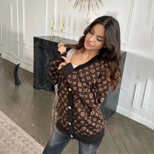 Fashion Soft Knitted V Neck Long Button Sweater With Pocket