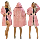 Winter Long Sleeves Hooded Cardigan Sweaters with Pockets