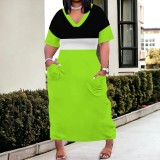 1 Piece Custom Casual Printed V Neck Maxi Dresses