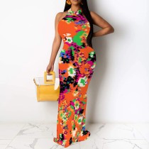 1 Piece Custom Casual Printed Sleeveless Maxi Dresses 1 Piece Custom Casual Printed Sleeveless Maxi Dresses