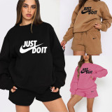 Casual Embroidery Loose Long Sleeve Sweatshirt Two-piece Set