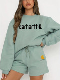 High Quality Cotton Print Long Sleeve Sweatshirt Set