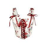 Floral Print Knot Shoulder Cami Top