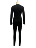 2pcs/Set Women's Cut Out Long Sleeve Pant Set