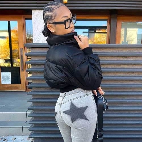 Cropped Zip Up Warm Winter Padding Puffer Jacket